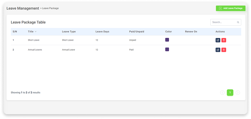 Leave management module